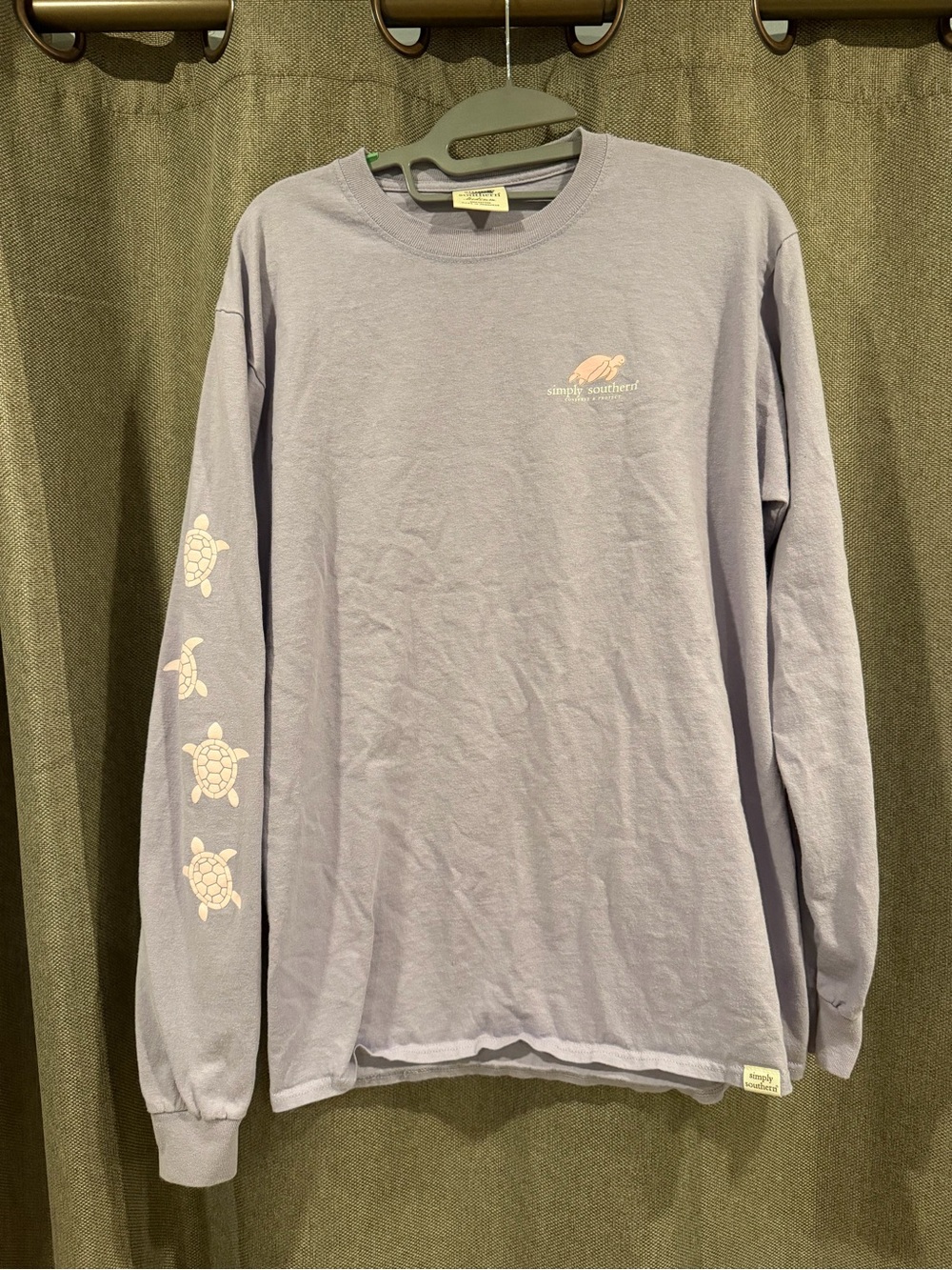 Simply Southern Light Lavender Long Sleeve Tee with Turtle Graphics